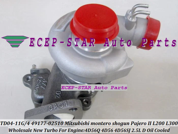 TD04 49177-02511 49177-02510 турбо для Mitsubishi PAJERO MONTERO L200 L300 L400 91-4D56 4D56Q DOM 2.5L | Автомобили и
