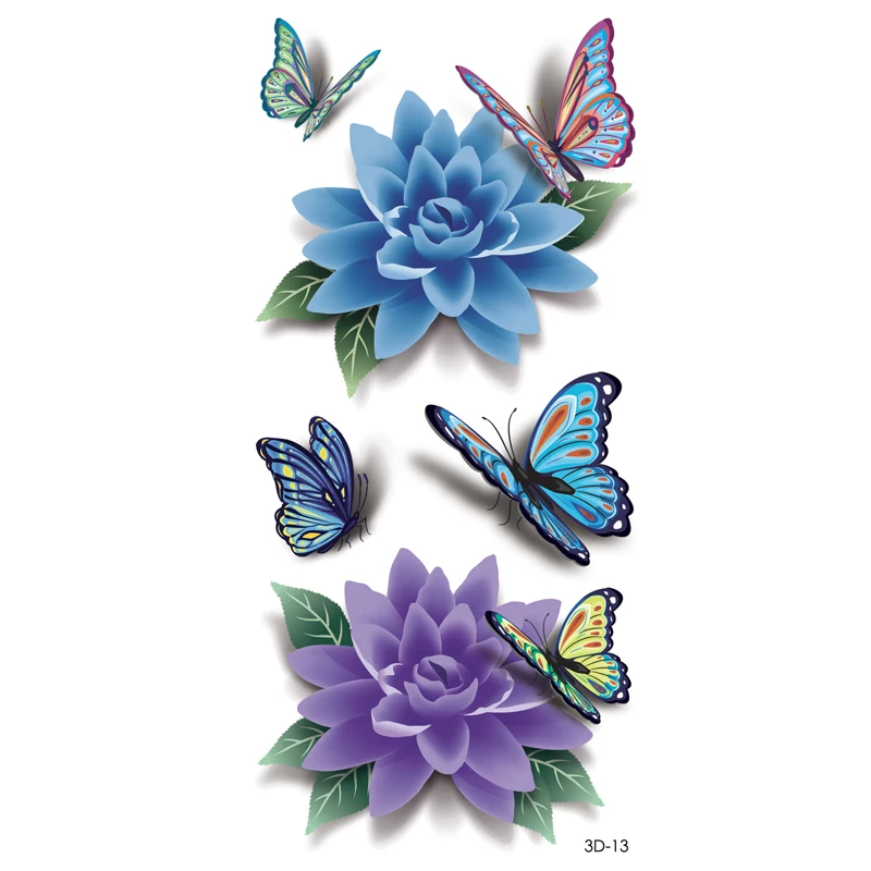 

3D Butterfly Tattoo Decals Body Art Decal Flying Butterfly Waterproof Paper Temporary Tattoo 10*20cm