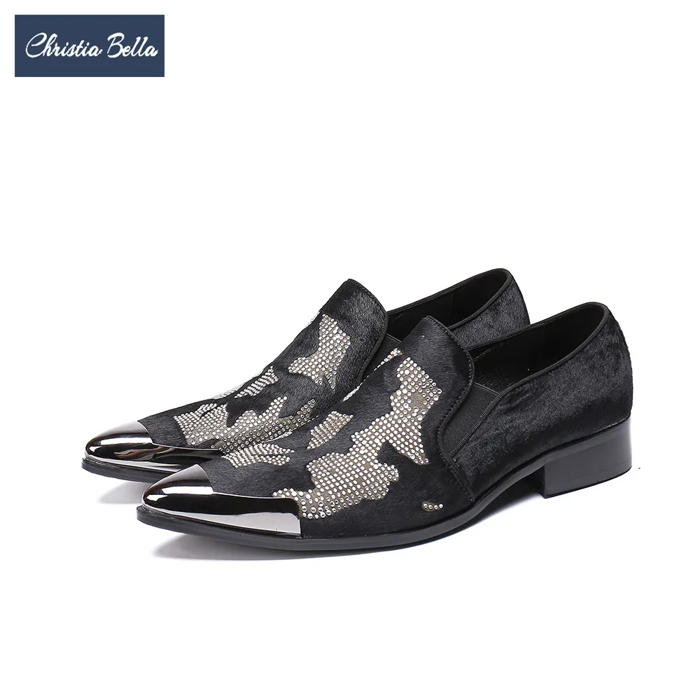 

Christia Bella Fashion Designer Men Velvet Shoes Plus Size Pointed Toe Formal Dress Shoes Business Men Leather Shoes Slip On