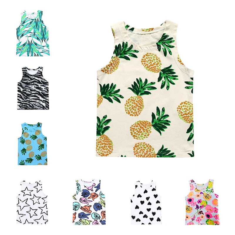 Baby Tops Children Vest Boys Girls Summer T Shirts Sleeveless Tank Camisoles 2021 Solid Toddler Tees watermelon T-Shirt cute boy | Детская