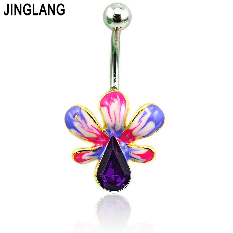 JINGLANG новые кольца на пупках для живота нержавеющая сталь колокольчики цвет эмаль