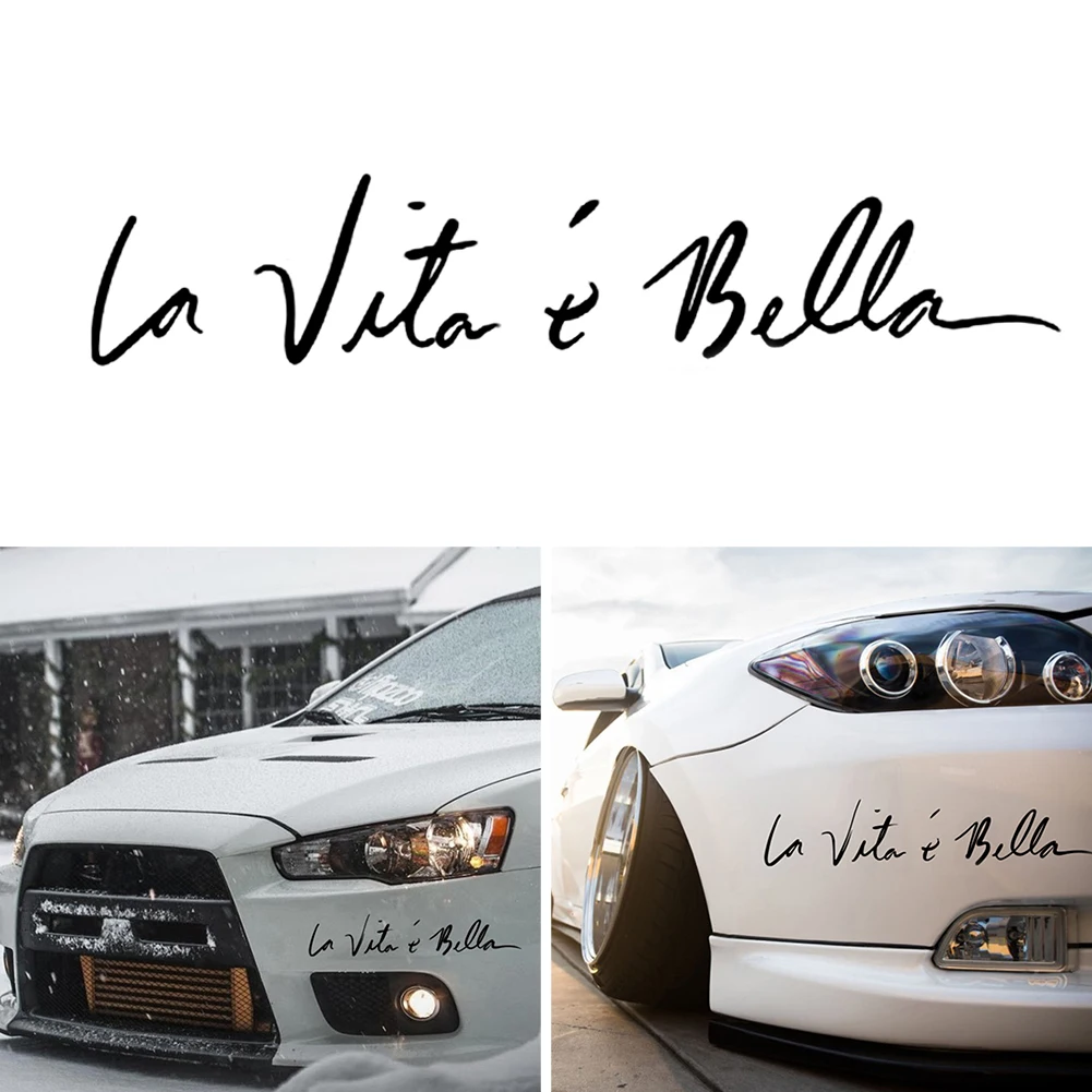 Car Styling Stickers Reflective Waterproof Life is Beautiful Rear Bumper Cover Scratches Black Classic Font | Автомобили и