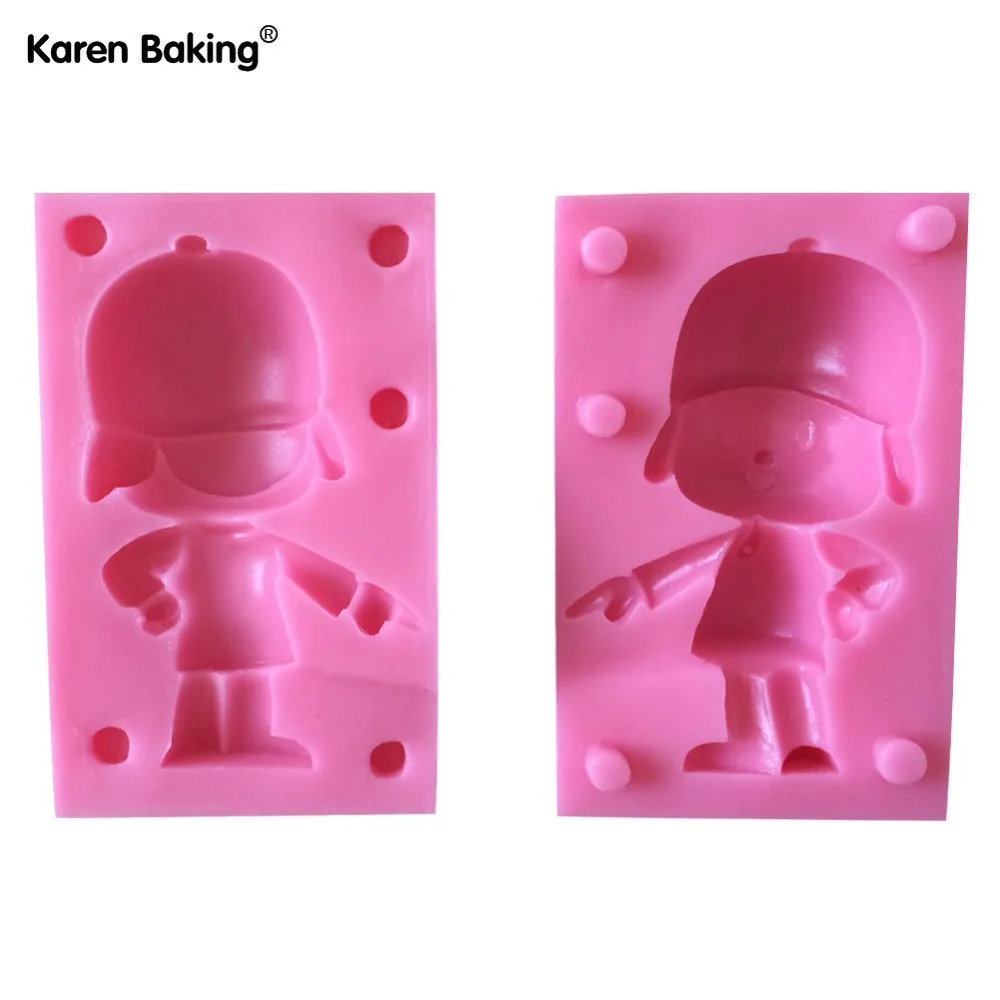 2 шт./компл. 3D Силиконовая форма помадки для макинга Pocoyo торт Kids C463|mould making|mould