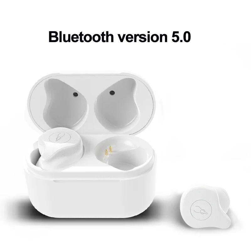 Sabbat Беспроводная гарнитура bluetooth Hi-Fi стерео IPX5 Водонепроницаемый Беспроводные наушники с зарядный чехол для iPhone samsung - Цвет: Белый