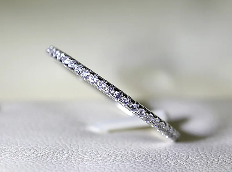 Женское Обручальное кольцо с фианитом из стерлингового серебра 925 пробы