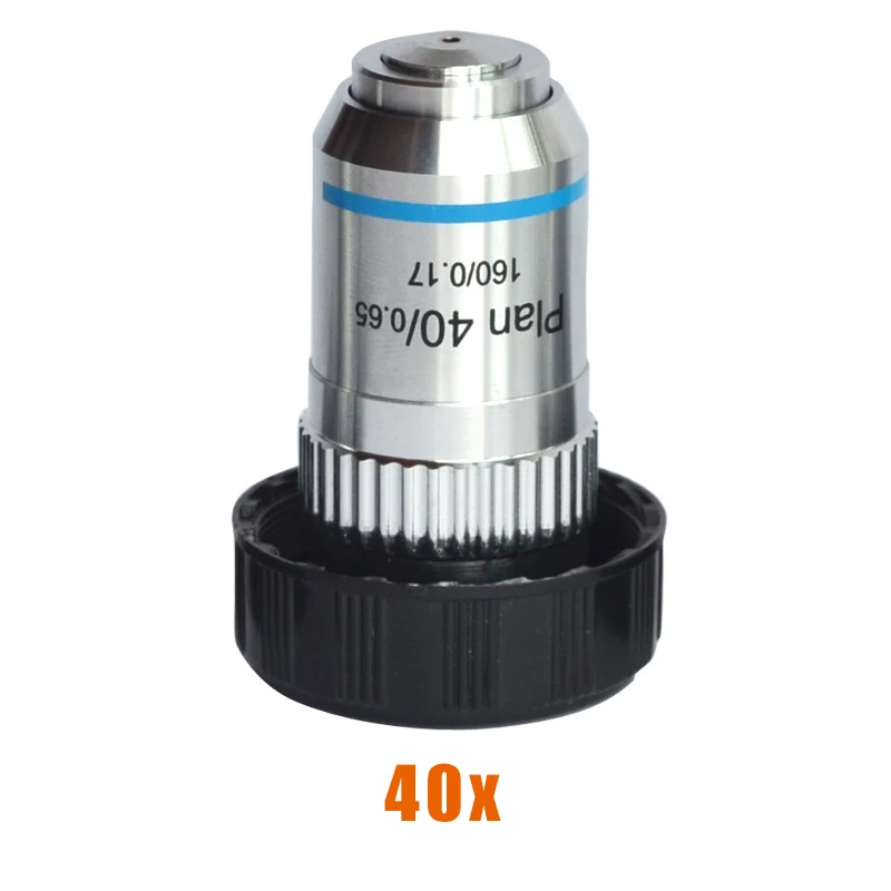 40X Lens 195 ПЛАН Ахроматический объектив для высшего класса Биологический микроскоп 4X 10X 40X 100X увеличение Замена микроскопа объектив - Цвет: 40X Lens