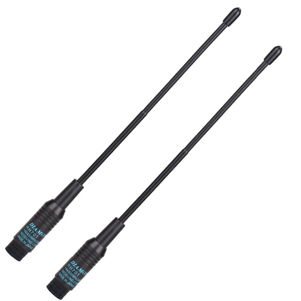 2 шт алмазные RH 701 со SMA Мужской Dual Band U/V 144/430 МГц антенна для Baofeng Yaesu TYT TH UV8000D/E Wouxun KG