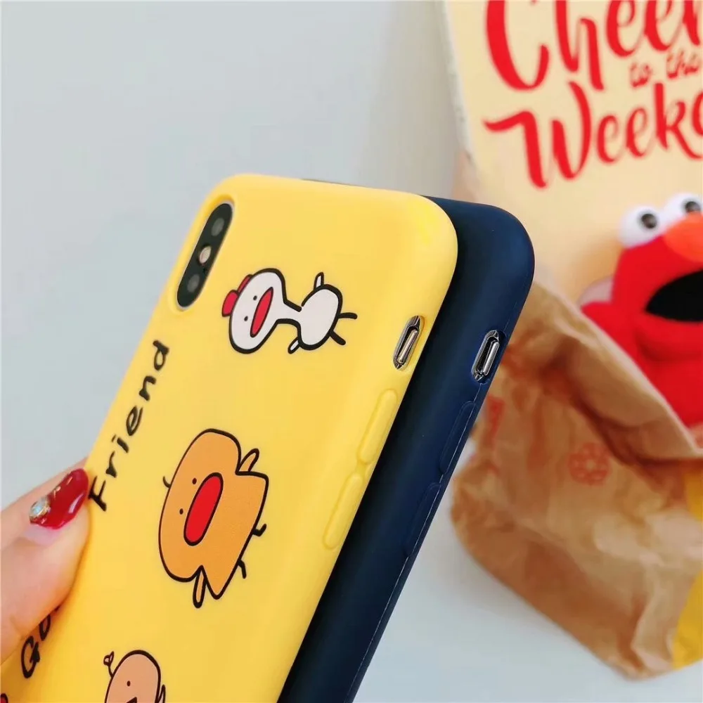 Boucho ТПУ чехол для телефона iPhone X милый мультфильм утенок цыпленок s 8 7 6 6S плюс