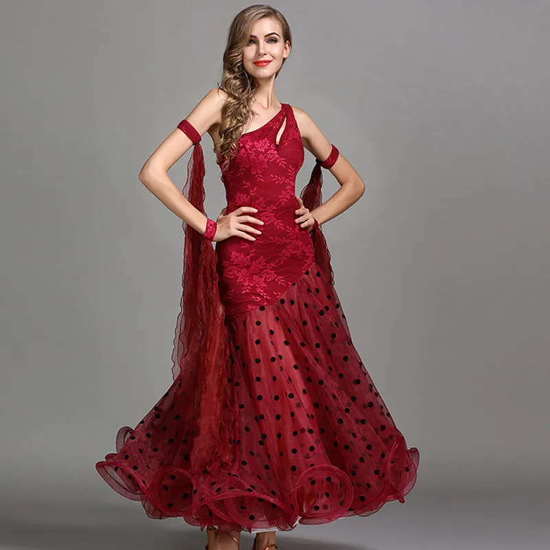 Платье для бальных танцев красное платья конкурса тандард стандартные