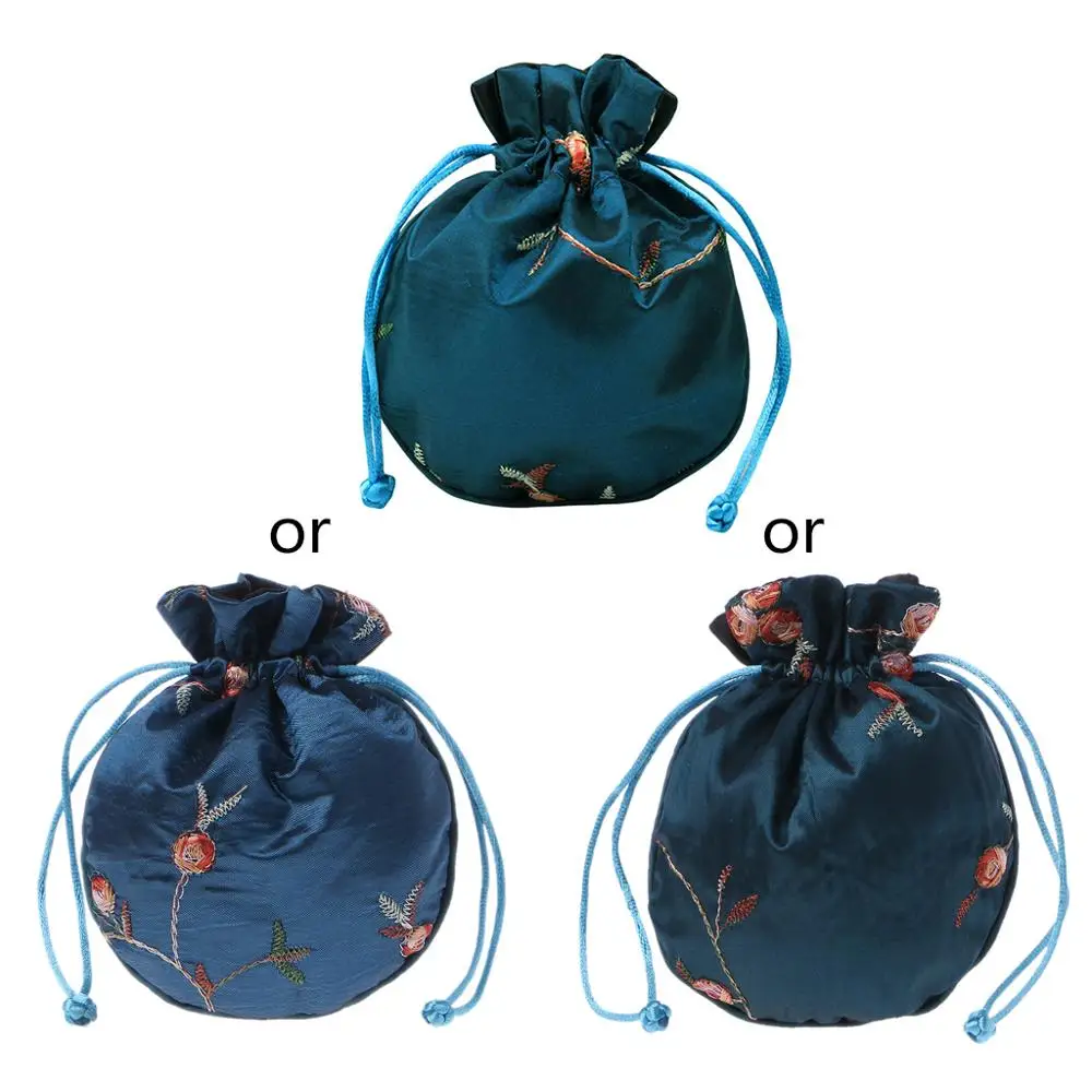 1 шт. миниатюрная шелковая дорожная сумка с вышивкой|Мешки кулиской| |