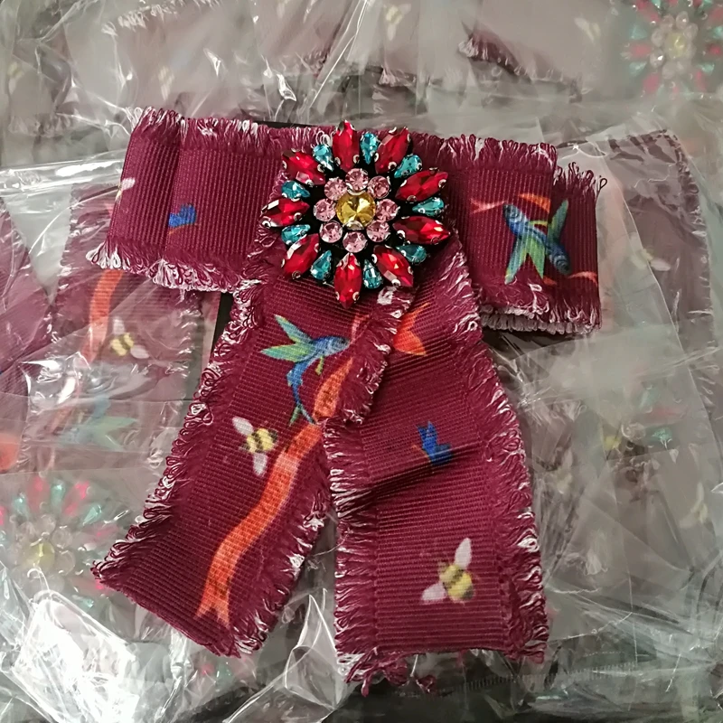 Mimiyagu ткань с бабочками Женская Брошь в виде банта для рубашки галстука бабочки