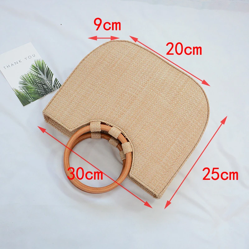 2019 летняя новая простая соломенная сумка с кольцом и деревянной ручкой плетеная