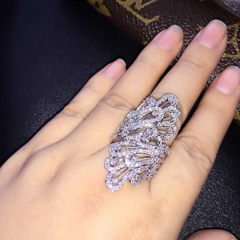 

Hugged Angel Wings Shaped with Micro Cubic Zirconia Jewelry Ring 3550SLR027