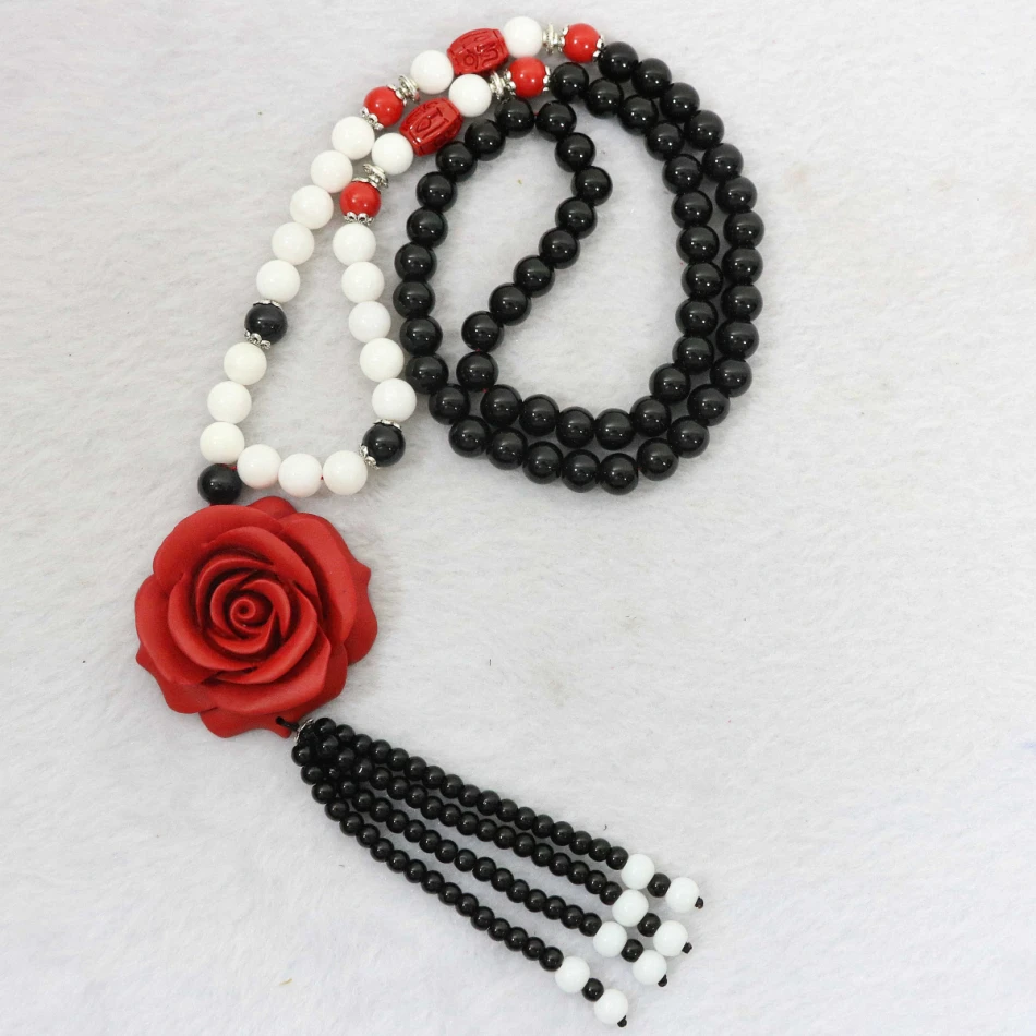 Красивые черные сердолические 8 мм круглые бусины с подвеской в виде красного