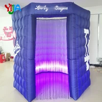 2.5m standard size Navy Blue Octagon Inflatable Photo booth No roof  with LED lights Portable Photo booth for Party ,Weddings