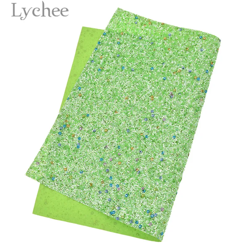 Lychee Life 29x21cm A4 Stripe Sequins PU Fabric High Quality Sewing Synthetic Leather DIY Material For Handbag Garments | Дом и сад