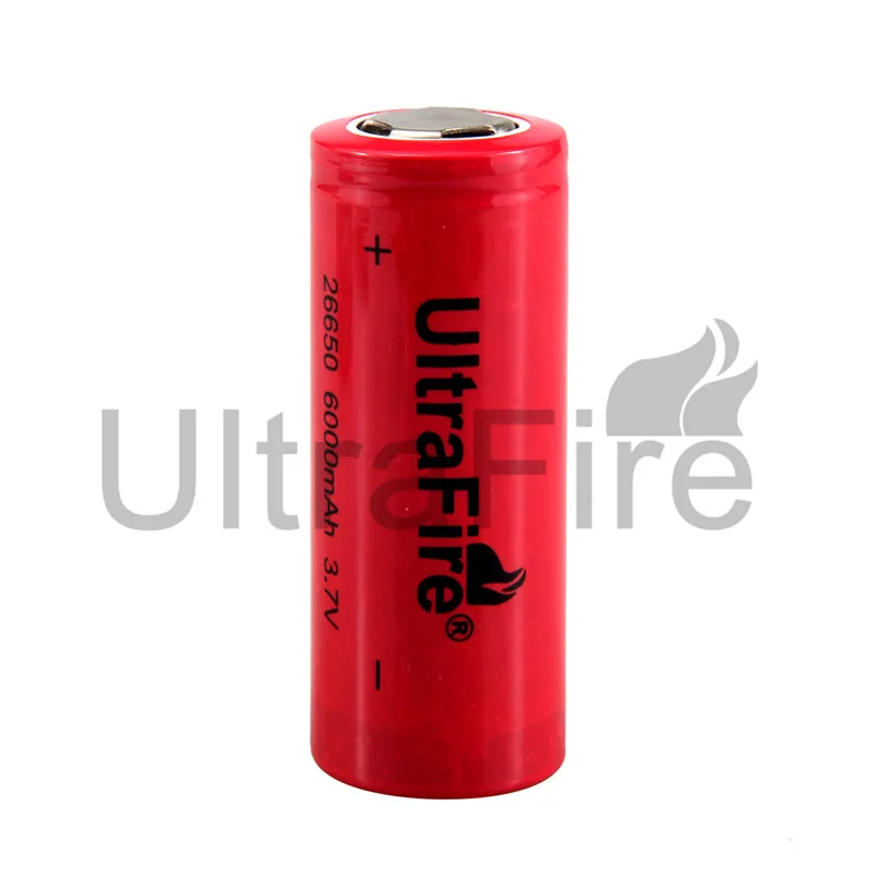 Перезаряжаемый литиевый аккумулятор UltraFire 26650 3 7 в 6000 мАч без фонарь фонарика
