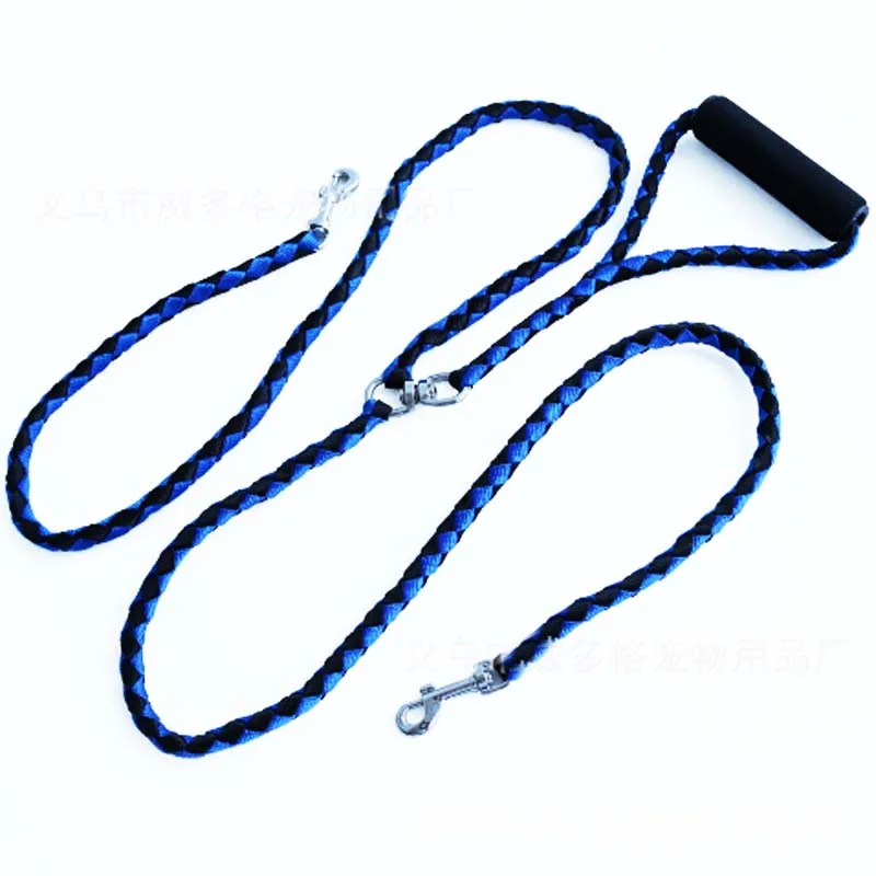 Ручной Двойной Поводок для домашних животных двух Dogs140CM плетеный поводок