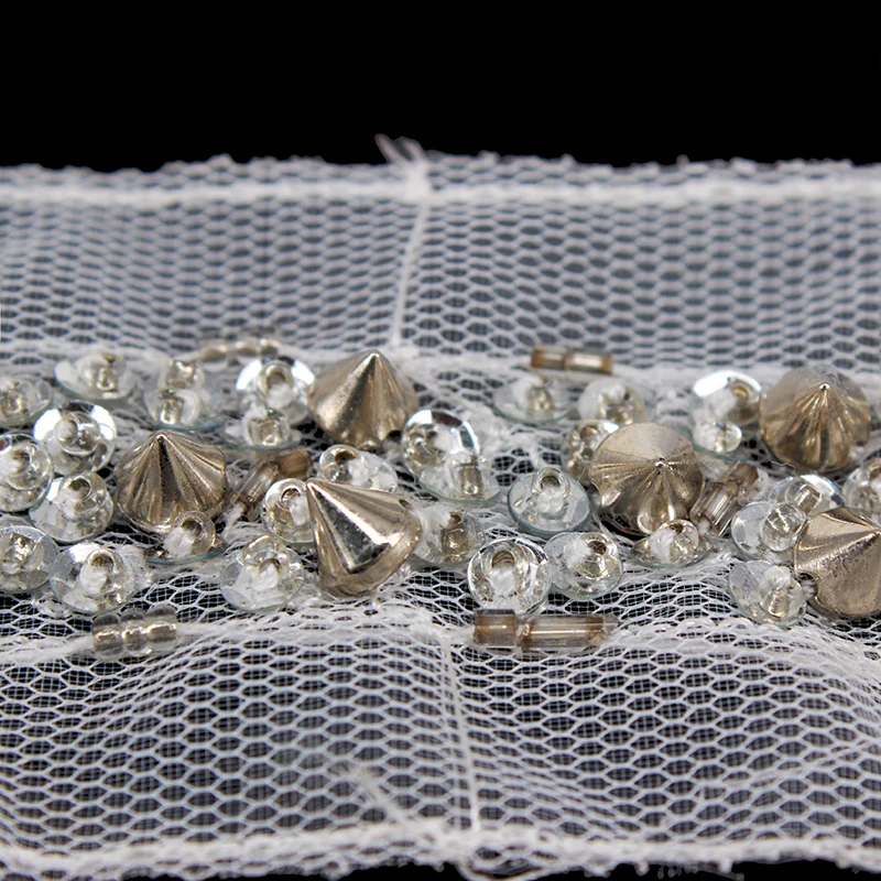 5 ярдов плетеный из бисера отделка блестками и заклепками кружевная лента для