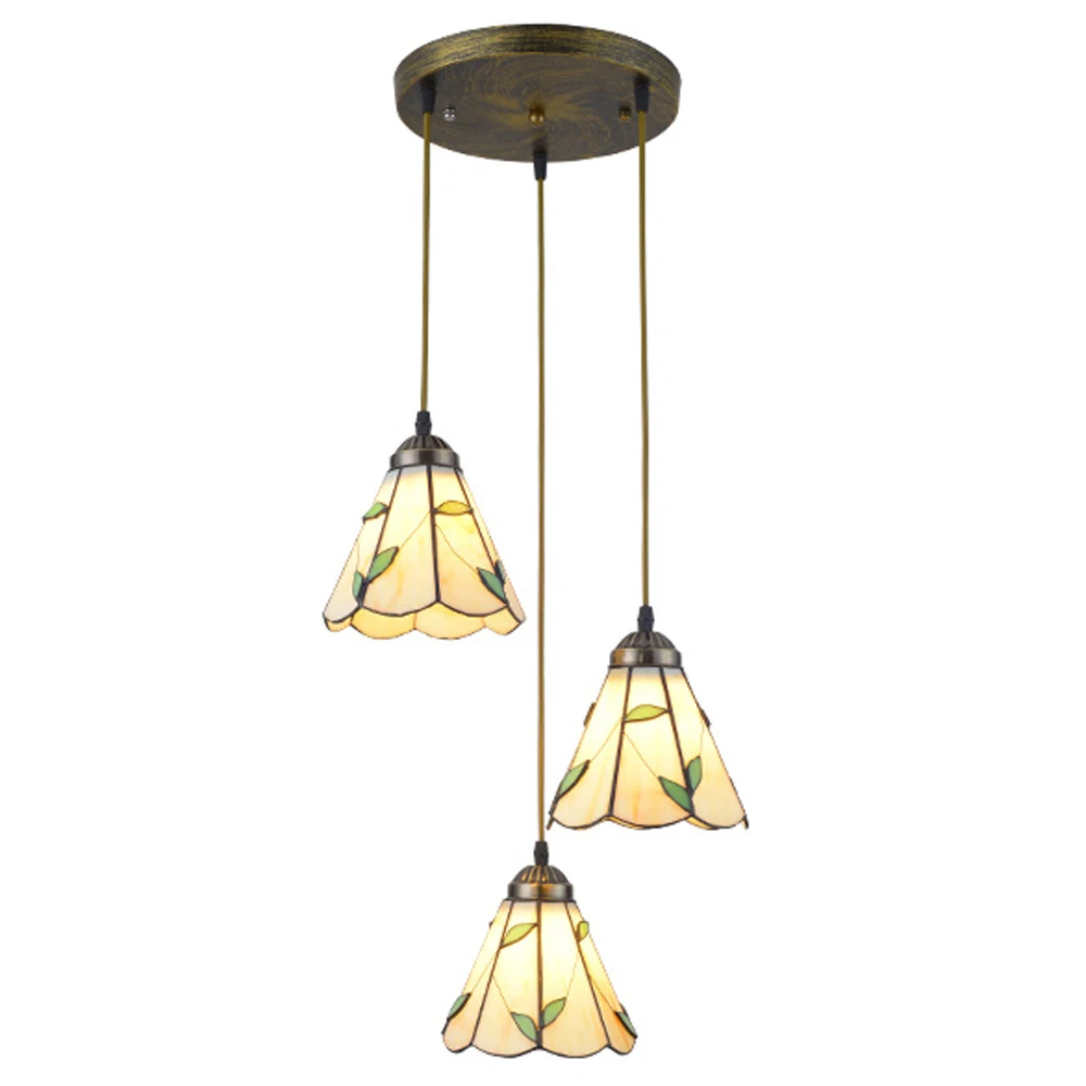 

Tiffany Dining Room Pendant Light European Restaurant Bar Counter Pendant Lamp American Country Rustic Balcony Hanging Lamps