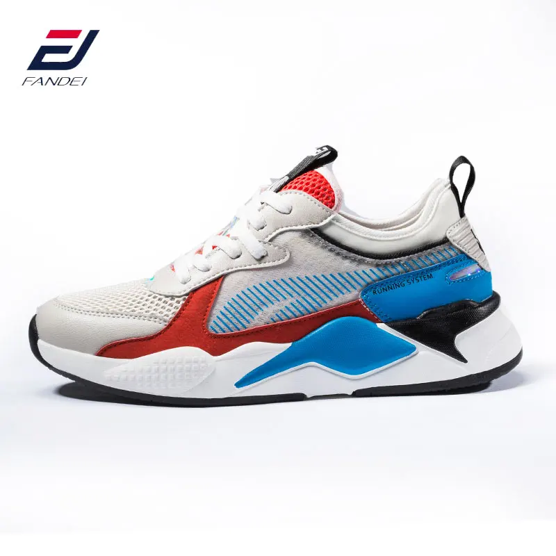 Blue FANDEI, тренд, спортивная обувь, мужская обувь для бега, zapatillas hombre Deportiva, уличные мужские кроссовки, chaussure homme sport Spor Ayakk - Цвет: Blue