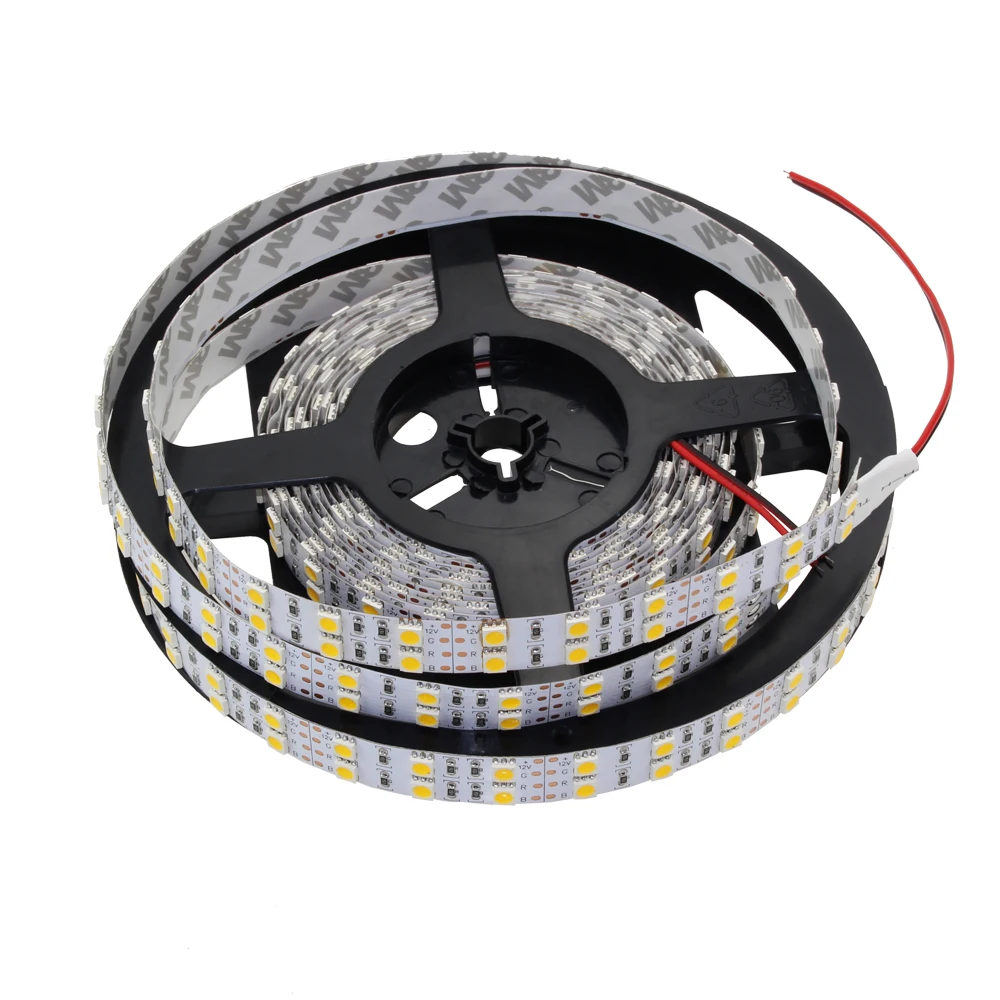Двухрядная SMD 5050 Светодиодная лента DC12V 24V 120led/m Водонепроницаемая светодиодная IP67
