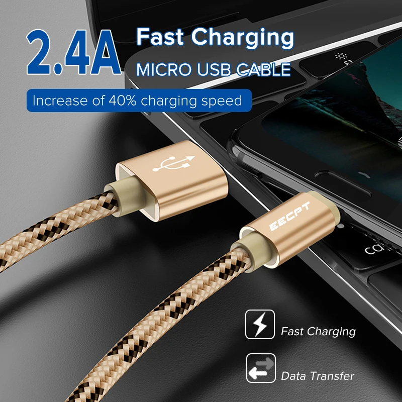 Кабель Micro USB EECPT для Samsung S7 S6 Xiaomi Redmi Note 5 кабель быстрой зарядки и передачи данных