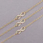 1 шт. позолоченный посеребренный вечность, бесконечный очаровательный браслет Love Tiny Link, женские милые ювелирные изделия, модные браслеты для влюбленных