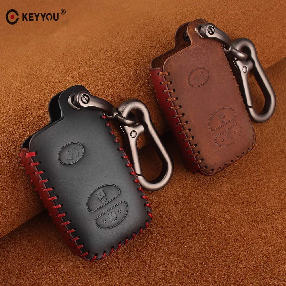 Кожаный дистанционный брелок KEYYOU автомобильный чехол для ключей держатель Toyota