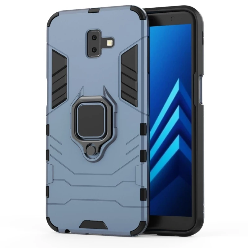 Ударопрочный защитный чехол HAWEEL PC + TPU для Galaxy J6 с магнитным кольцом-держателем |