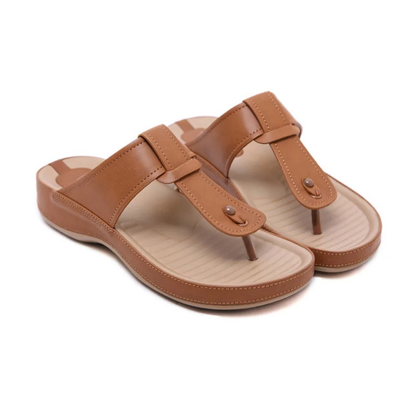 

YAERNI 2019 new beach shoes sandals comfortable thick bottom large size 36-42 casual slippers flip flopsE912