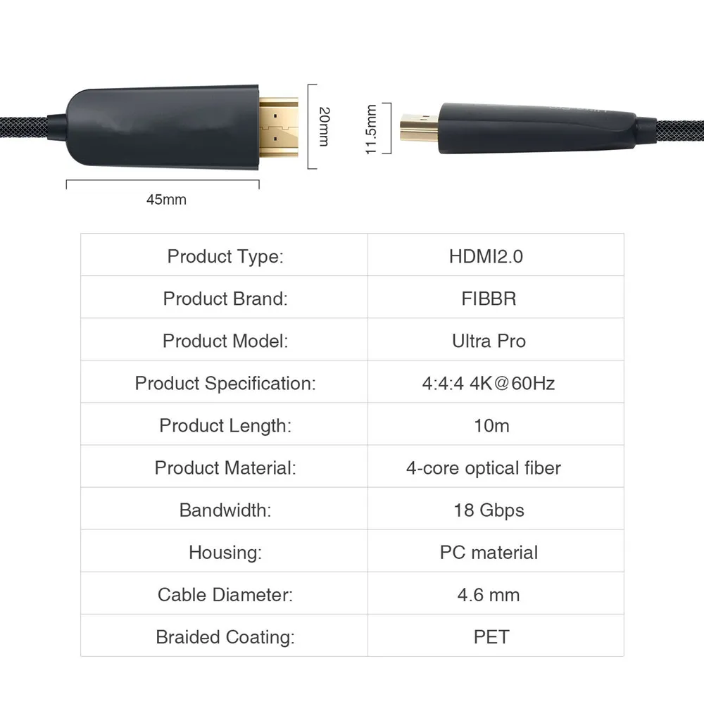 30 м/40 м/200 м UHD 4K 60fps HDMI 2 0 HDCP AOC & HDR волоконно оптический кабель конвертер для HDTV PS3/4