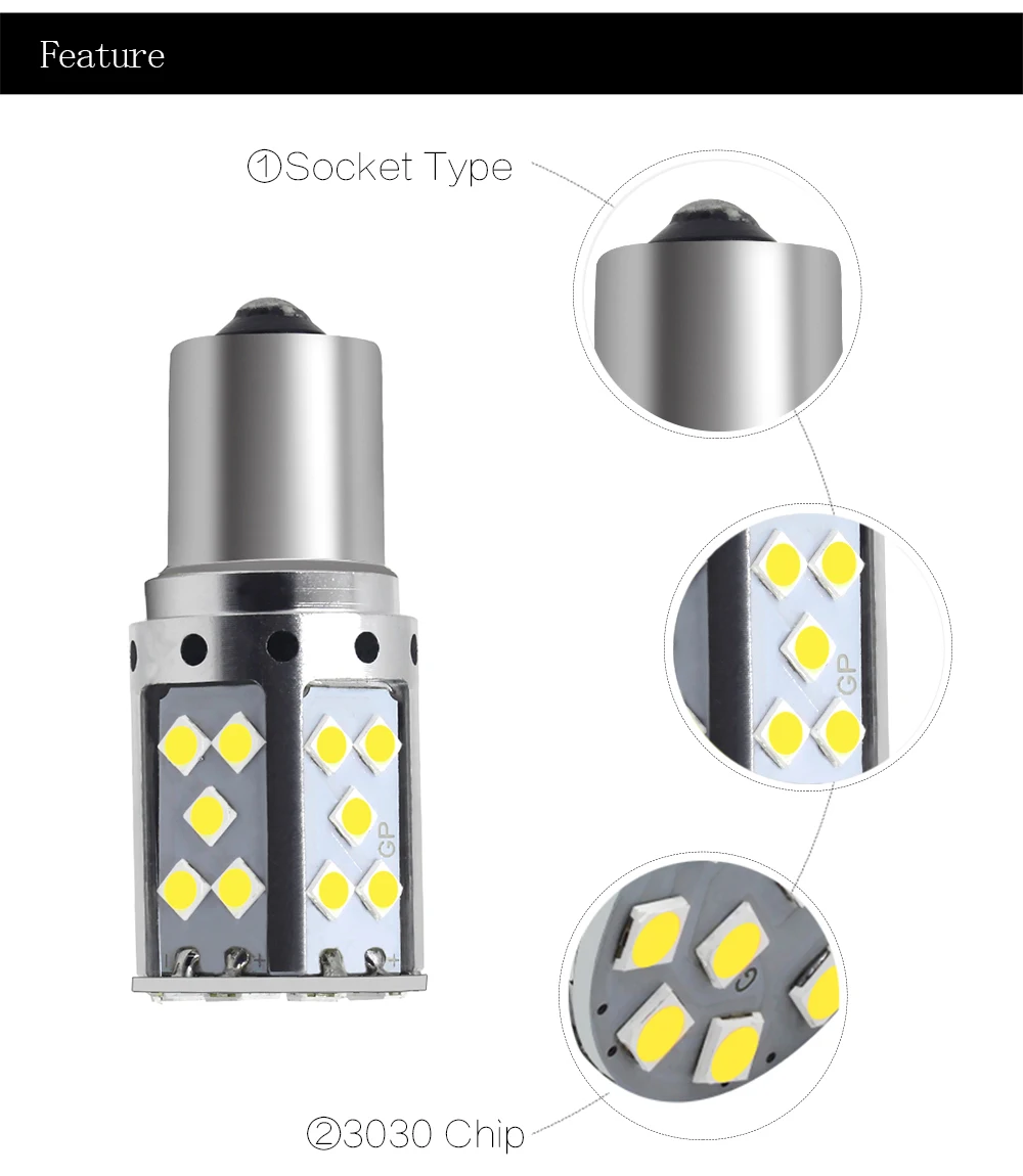 Комплект из 2 предметов, с can-bus 26 W PY21W BAU15S 1156 светодиодный BA15S T20 7440 35 SMD 3030 автомобиль стоп-сигналы поворота для Lada поло Renault Vesta