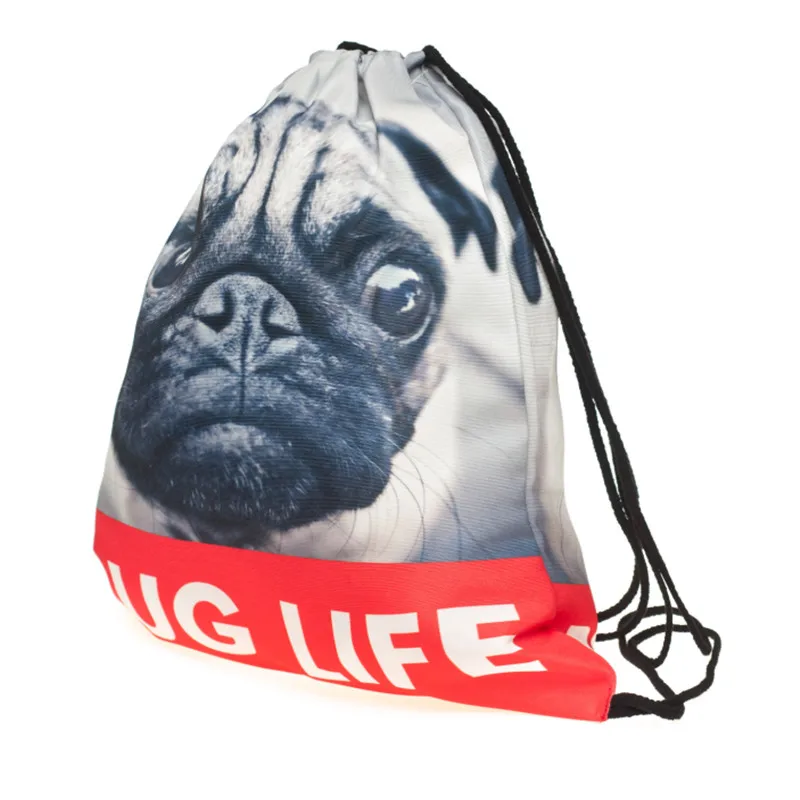 Новые дизайнерские животных Drawstring сумка рюкзак мешок полиэфира drawstring Рюкзаки