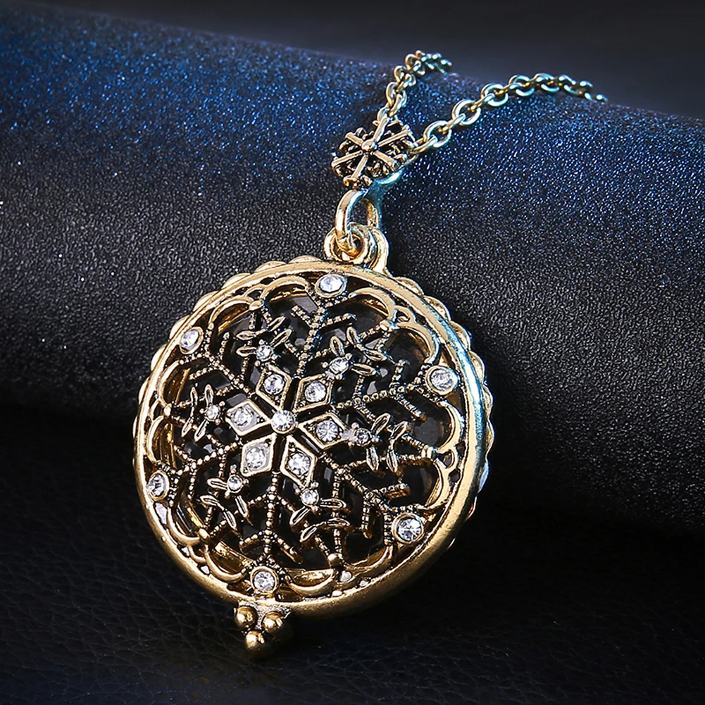 Snowflake Pendant Necklace Magnifying Glass Vintage Statement Women Jewelry Gifts New Fashion | Украшения и аксессуары