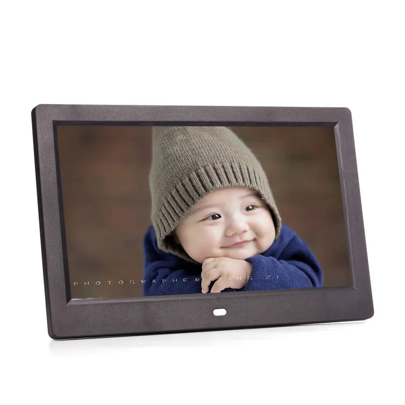 Черный Рекламный 10 дюймов светодиодный Подсветка HD 1024*600 полный Функция цифровая фоторамка электронный альбом Цифровой Фото Музыка Видео - Цвет: Черный