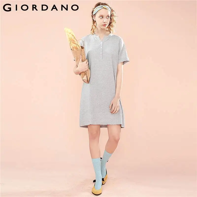 Giordano/женское летнее платье женское крутое льняное Хлопковое с короткими