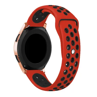 Red black 22 мм ремешок для часов Силиконовый браслет для samsung Galaxy Watch 46 мм ремешок для часов для samsung gear S3 классический Frontier ремешки для часов - Цвет ремешка: Red black