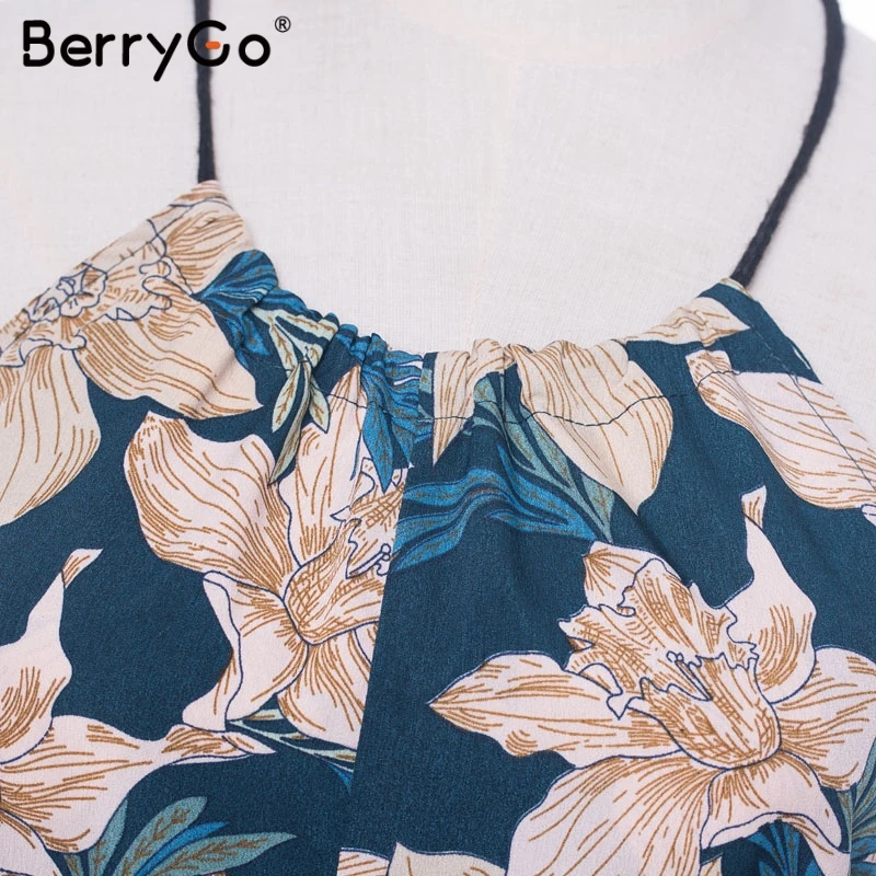 BerryGo women dresses Summer boho Stitching lace maxi dress Elegant floral print mesh long Sexy see through beach vestidos | Женская