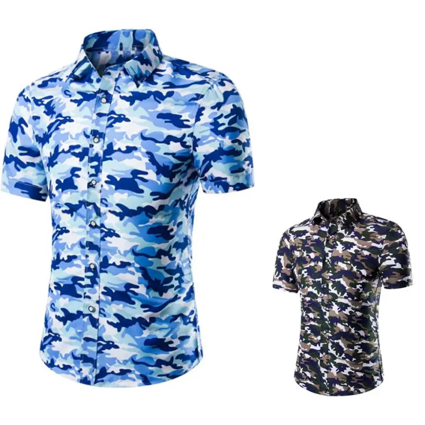 

Summer Casual Fashion Summer New Print Casual Mens Shirts Plus Size Men Tops Blouse Broadcloth Brand Miesten T-paita #AA