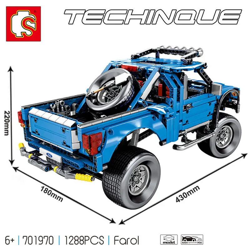 Sembo block Technic The F-150 Raptor модель машины пикап строительные блоки кирпичи внедорожные