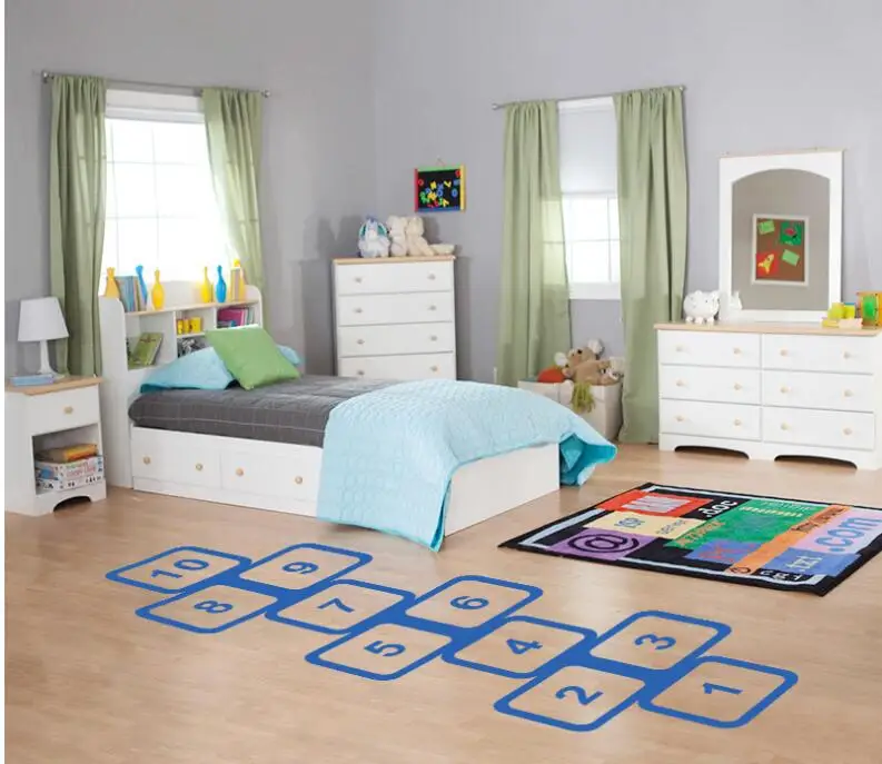 DIY Нетоксичная виниловая ПВХ Классическая игра hopscotch Настенная Наклейка для детской комнаты спальня Экстра большая стена пол украшение