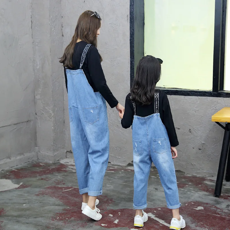 Семья рубашка мама и я джинсы комбинезоны 2 шт. футболка + Штаны 2018 осень Big Sister для