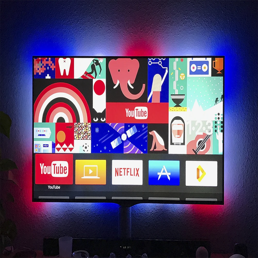 Светодиодная лента Ambilight WS2812B 5050 Dream Color RGB для ТВ-монитора, настольного ПК, подсветки экрана, Пиксельная лента 1 м~ 5 м
