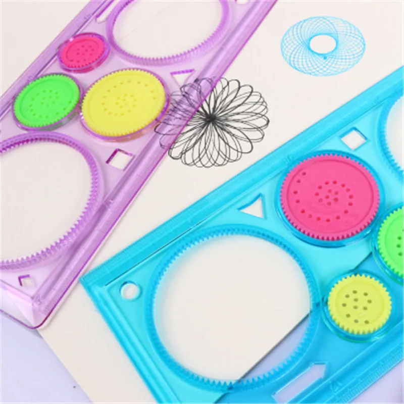 Baby Drawing Toys Set Children Multi-function Painting Puzzle Spirograph Geometric Ruler Drafting Tool Learning Art for Kid | Игрушки и