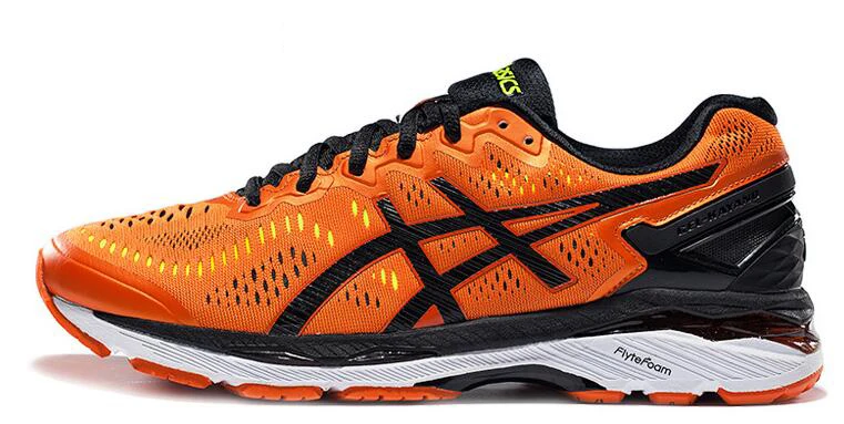 orange yellow black Новая горячая распродажа ASICS GEL-KAYANO 23 Мужская устойчивая обувь для бега спортивная обувь кроссовки - Цвет: orange yellow black