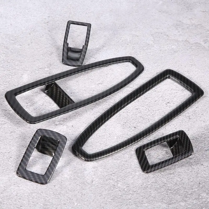 5 шт. карбоновый стиль окна автомобиля Лифт кнопка рамка Крышка отделка Набор для