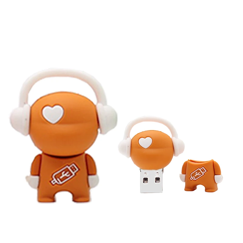 100% capacity pendrive cartoon music man usb flash drive 4GB 8GB 16GB 32G 64GB cute memory stick lovely gift 128gb | Компьютеры и офис