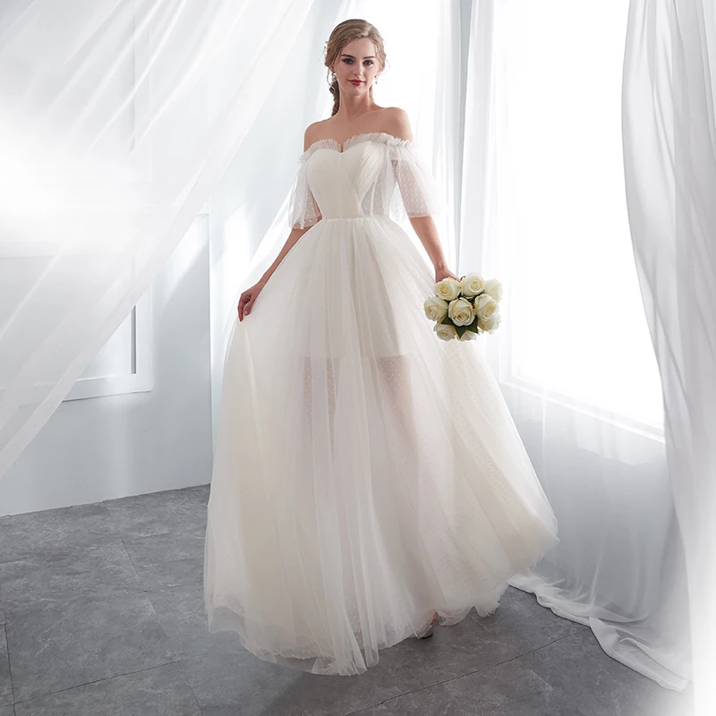 Forevergracedress Off Shoulder Wedding Dresses 2019 New Long Tulle Backless Formal Bride Bridal Gowns Plus Size Custom Made | Свадьбы и