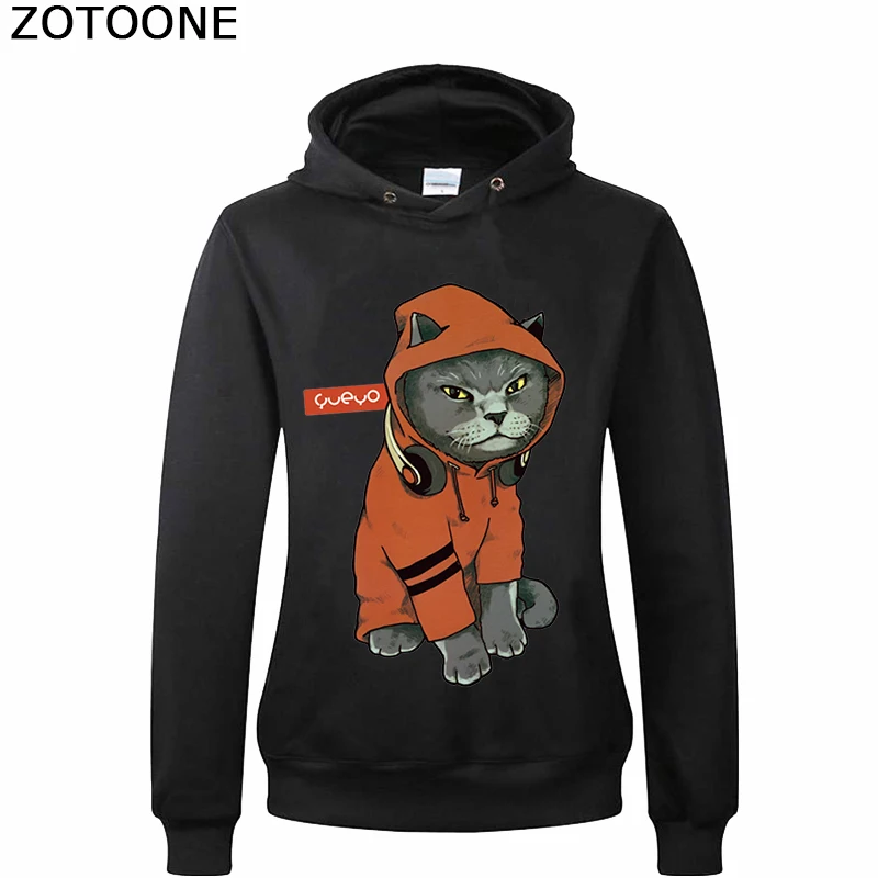 Забавные термо-свитера ZOTOONE Cool с принтом в виде котенка и утюгом на футболке | Дом
